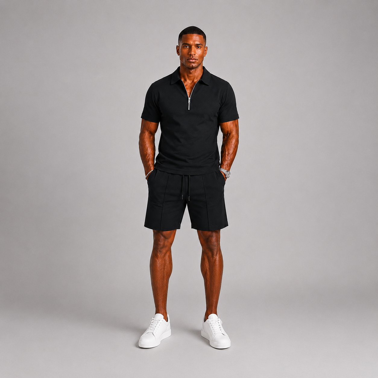 ZIPPER POLO SET FOR MEN