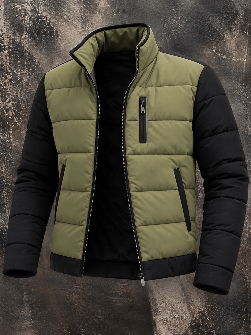 PADDED QUILTED ZIP JACKET FOR MEN