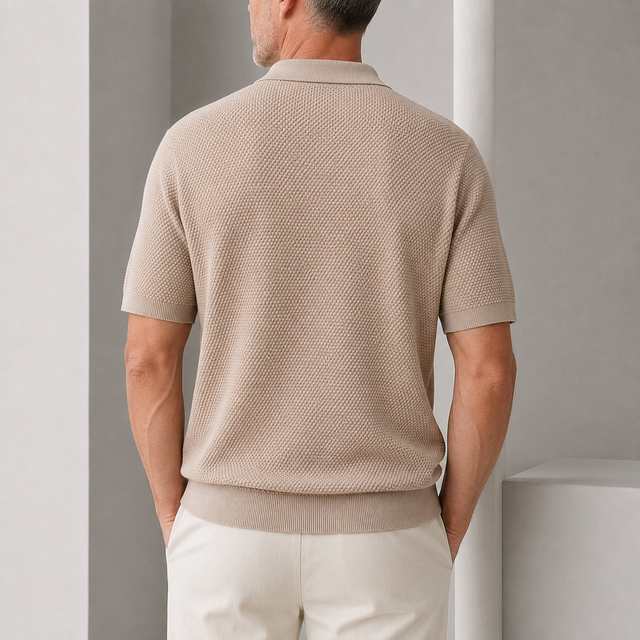 WOVEN POLO SHIRT FOR MEN