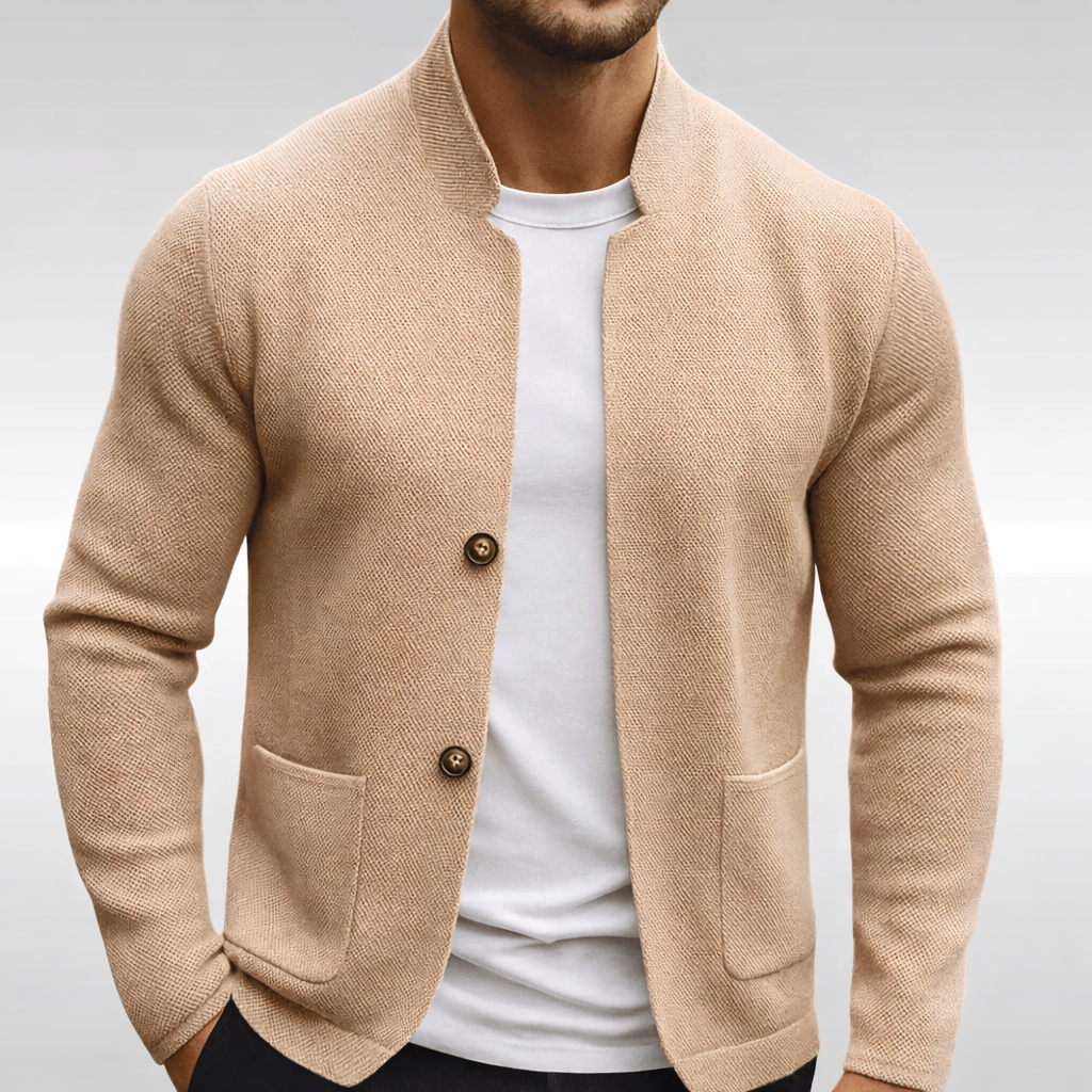 TEXTURED KNIT JACKET FOR MEN