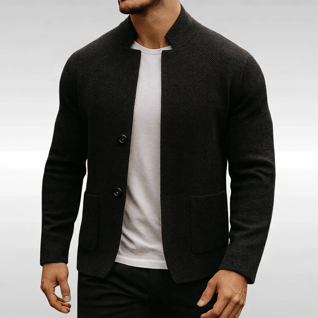TEXTURED KNIT JACKET FOR MEN
