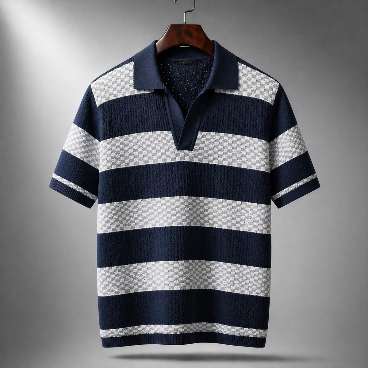 PATTERNED KNIT POLO FOR MEN