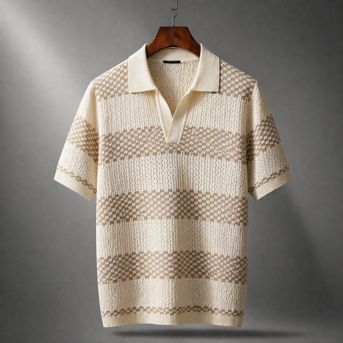 PATTERNED KNIT POLO FOR MEN
