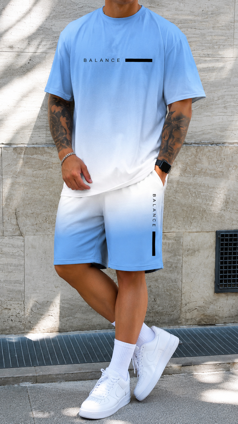 GRADIENT TWO PIECE SET FOR MEN