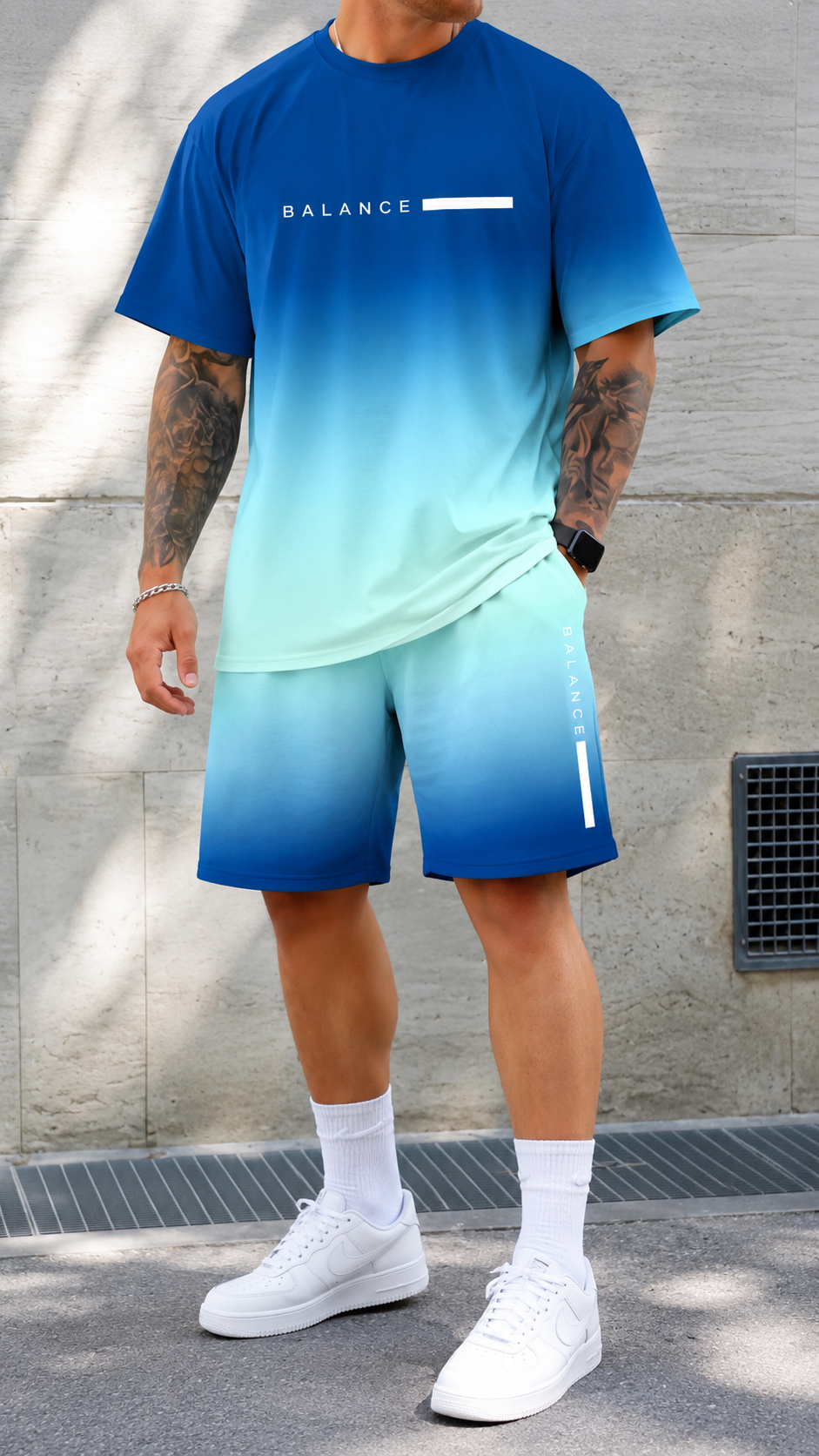 GRADIENT TWO PIECE SET FOR MEN