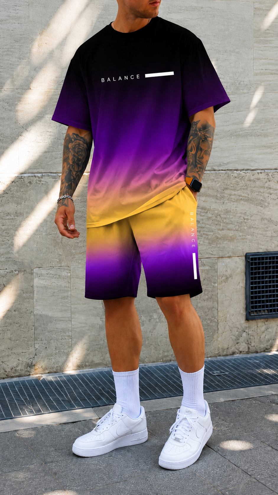 GRADIENT TWO PIECE SET FOR MEN