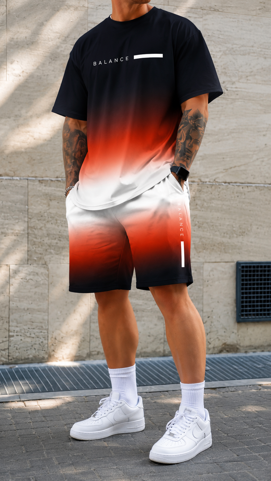GRADIENT TWO PIECE SET FOR MEN