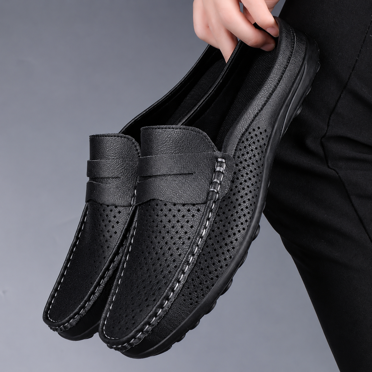 PERFORATED SLIP-ON SHOES FOR MEN