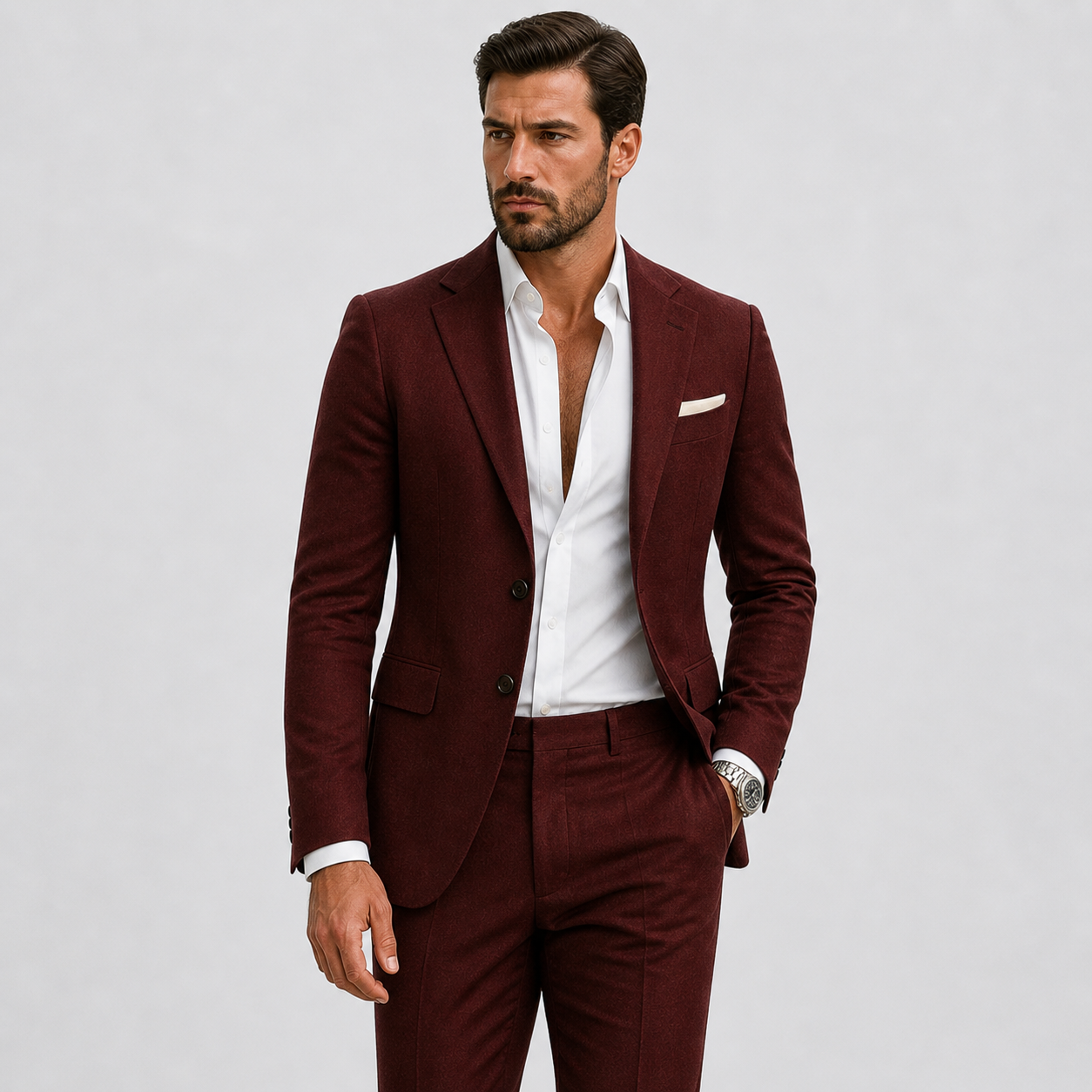 SLIM-FIT NYLON SUIT FOR MEN