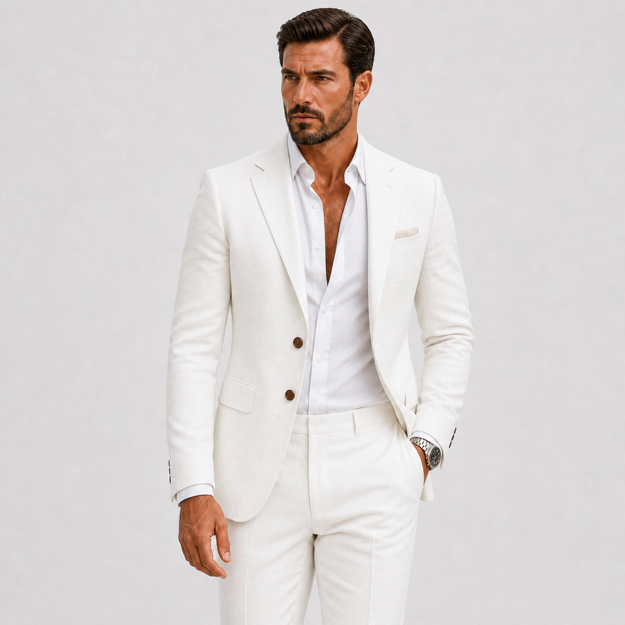 SLIM-FIT NYLON SUIT FOR MEN