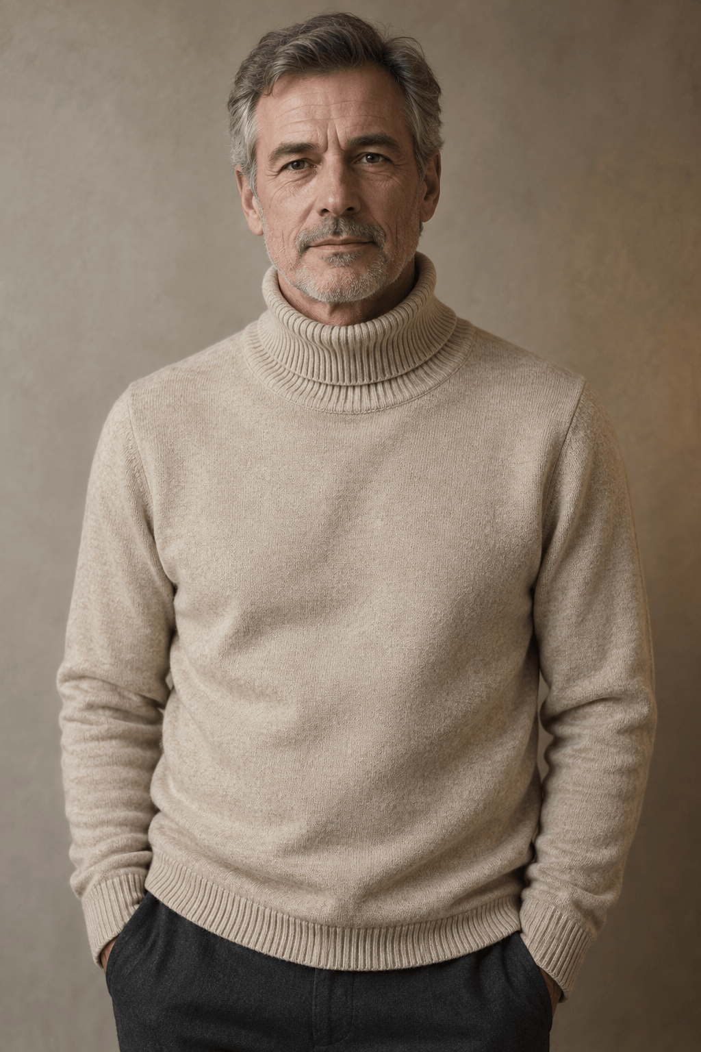 TEXTURED TURTLENECK KNIT FOR MEN