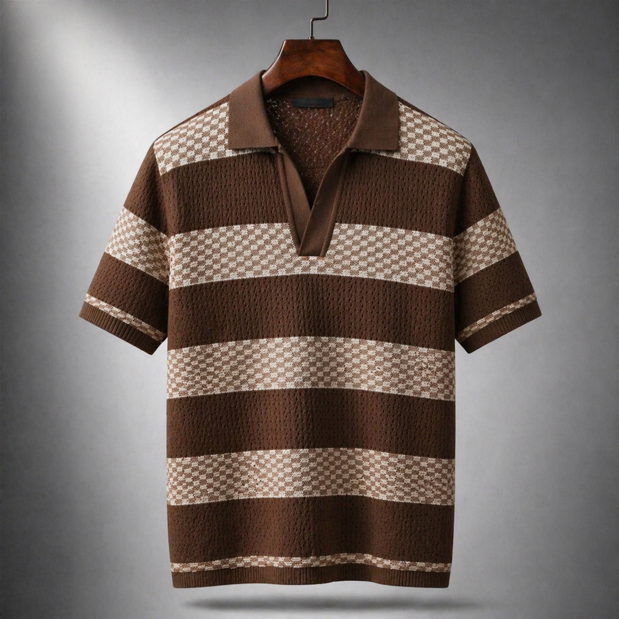 TEXTURED KNIT POLO FOR MEN