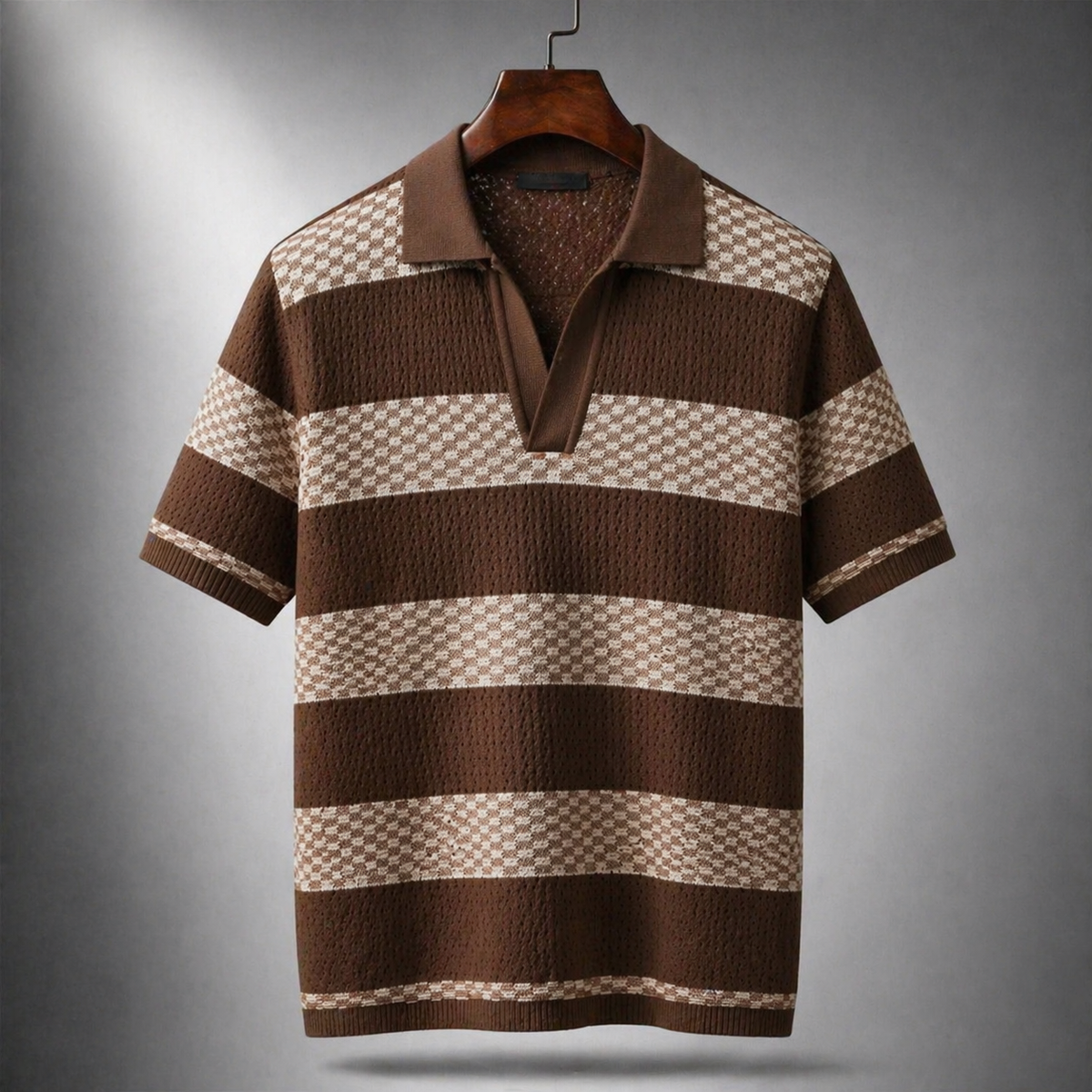PATTERNED KNIT POLO FOR MEN