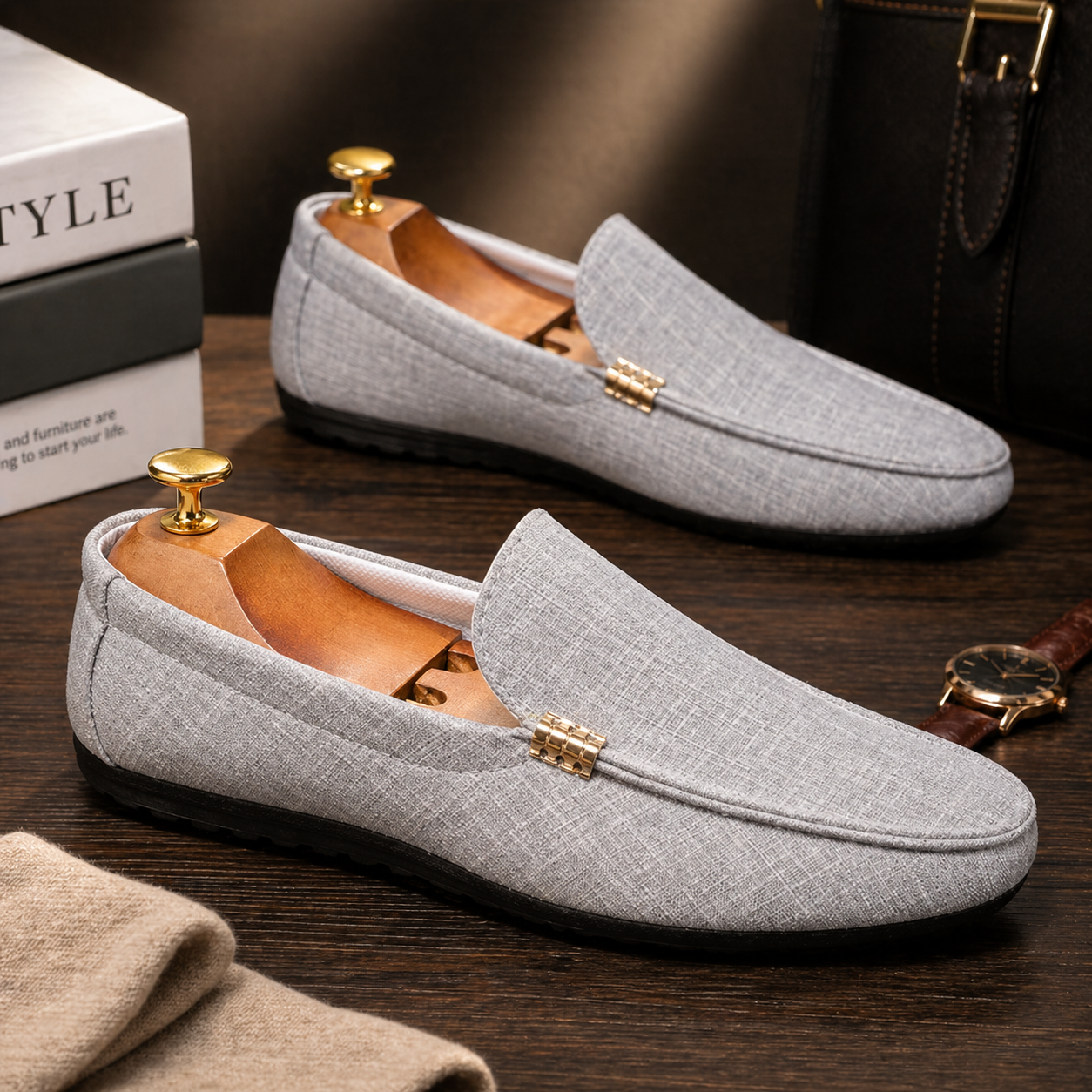SLIP-ON CANVAS LOAFERS FOR MEN