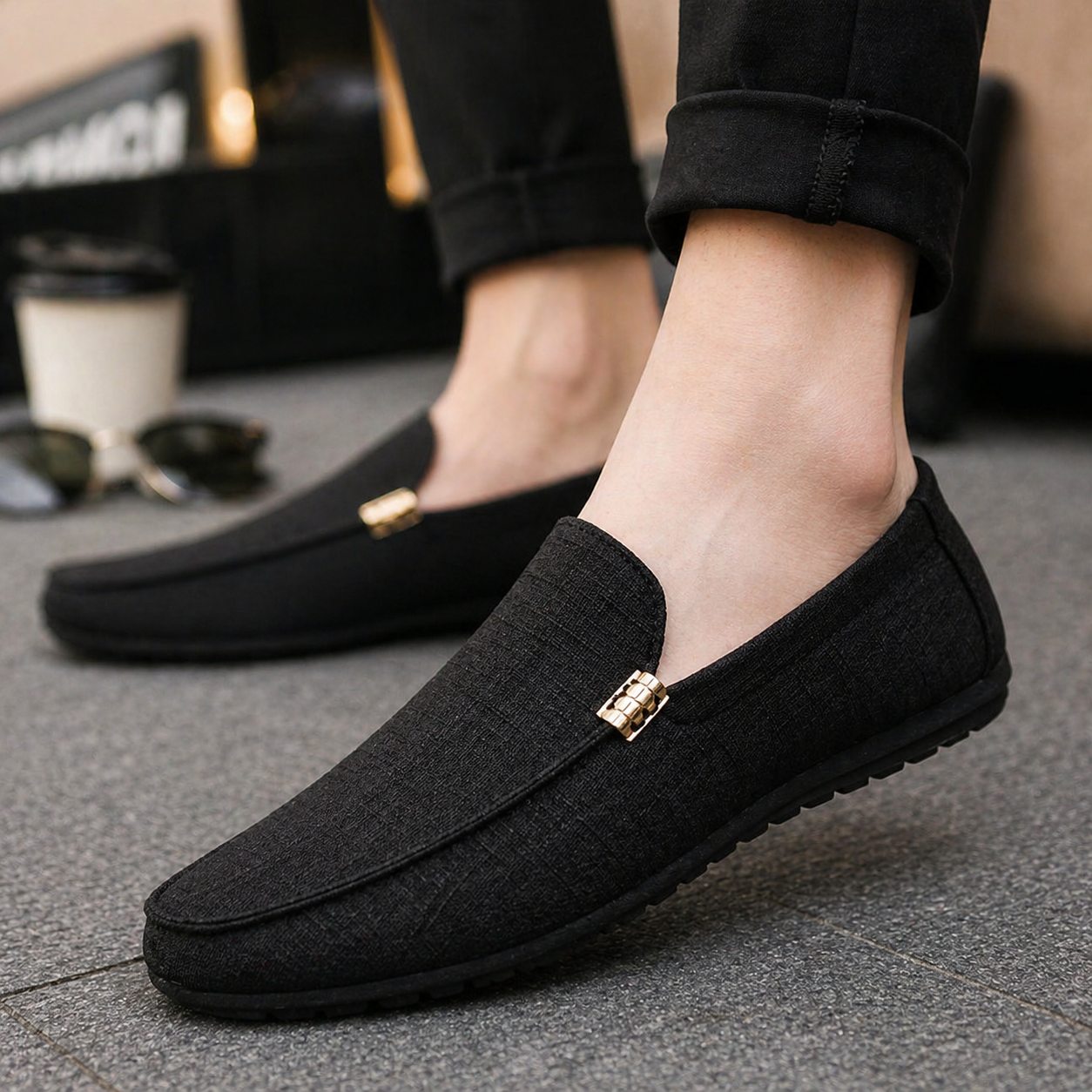 SLIP-ON CANVAS LOAFERS FOR MEN