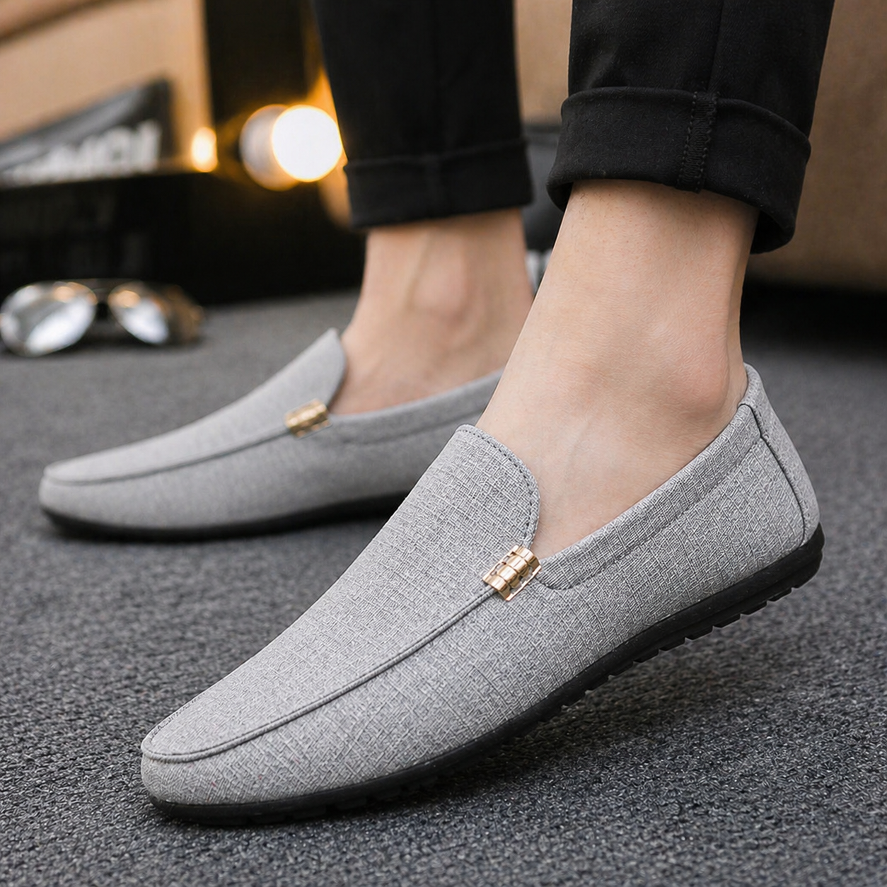 SLIP-ON CANVAS LOAFERS FOR MEN