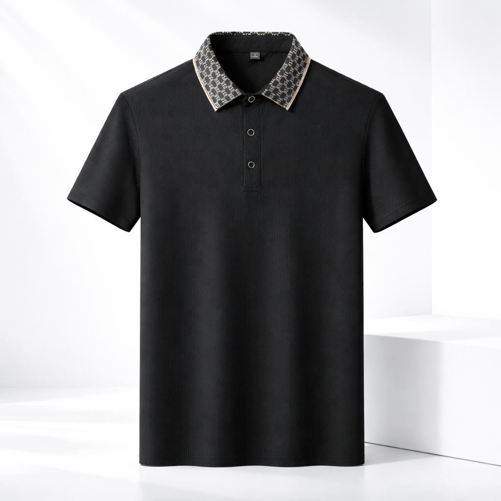 PATTERNED COLLAR POLO FOR MEN