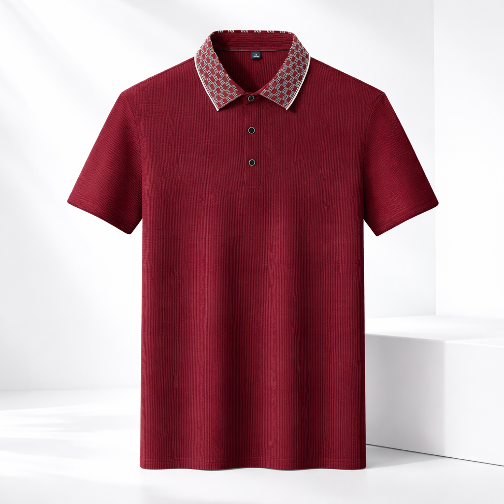 PATTERNED COLLAR POLO FOR MEN