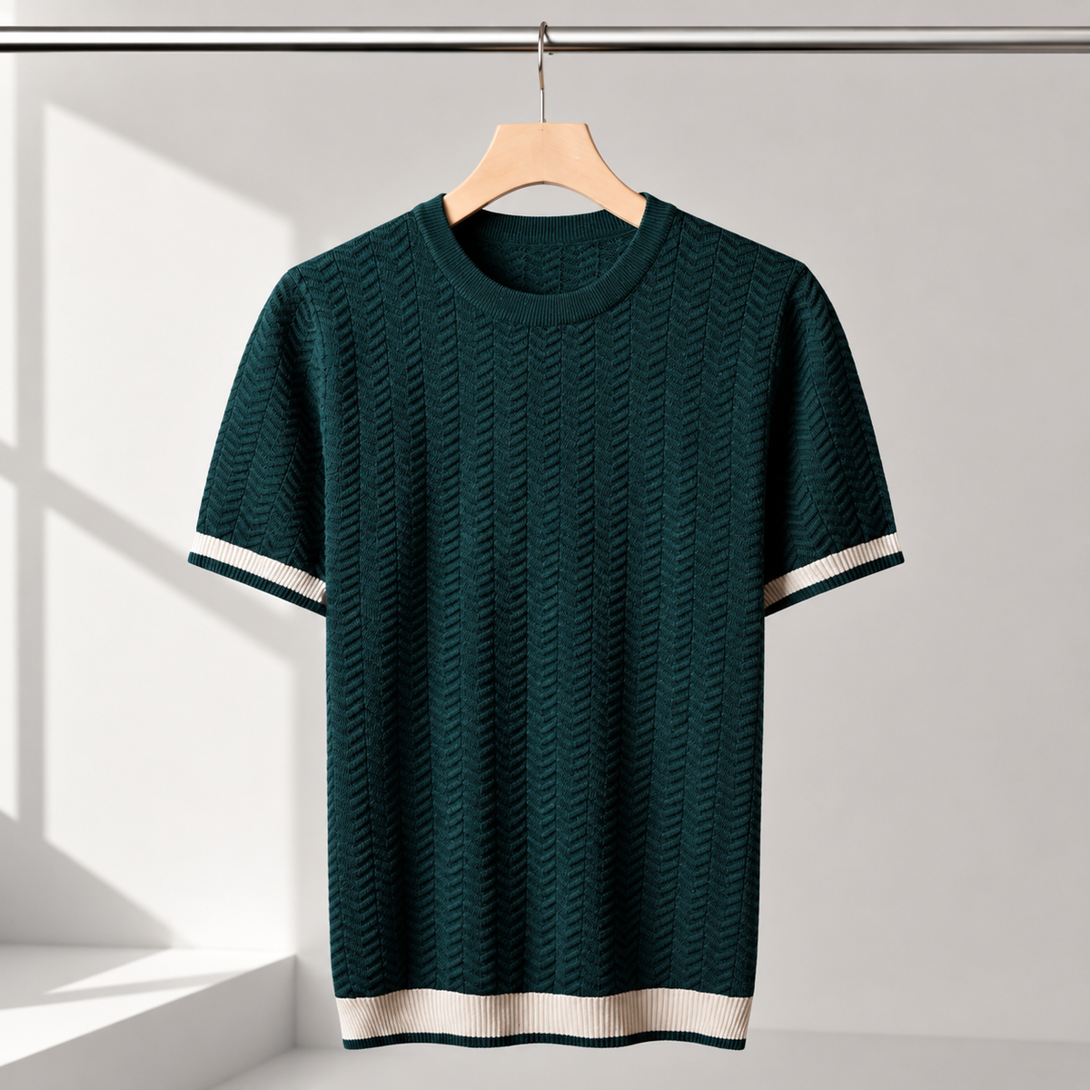 TEXTURED KNIT T-SHIRT FOR MEN