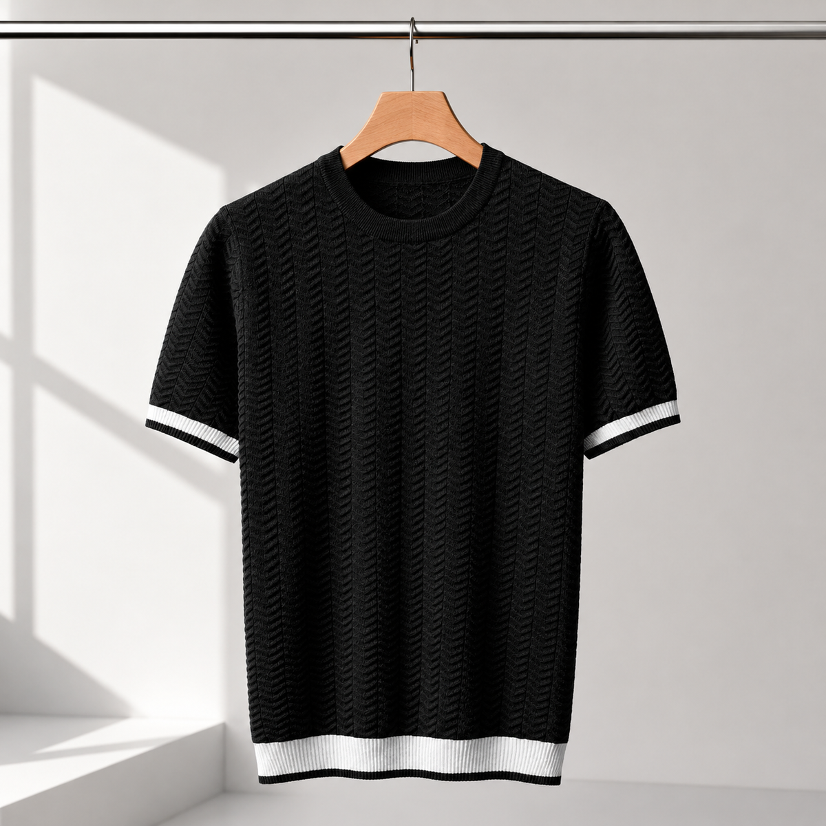 TEXTURED KNIT T-SHIRT FOR MEN