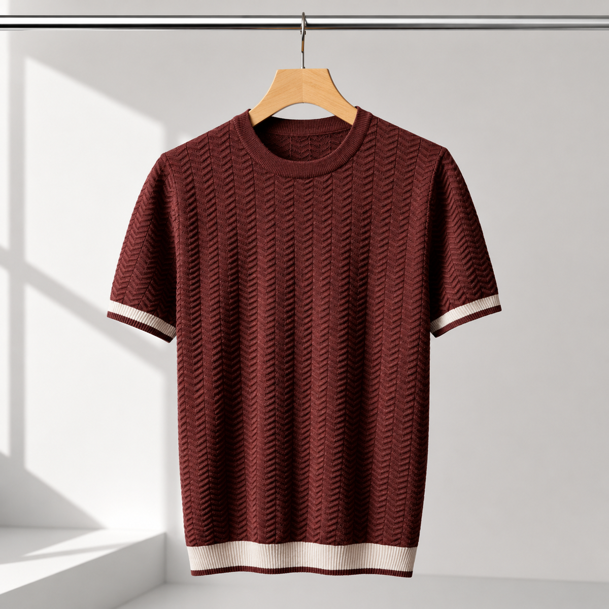 TEXTURED KNIT T-SHIRT FOR MEN