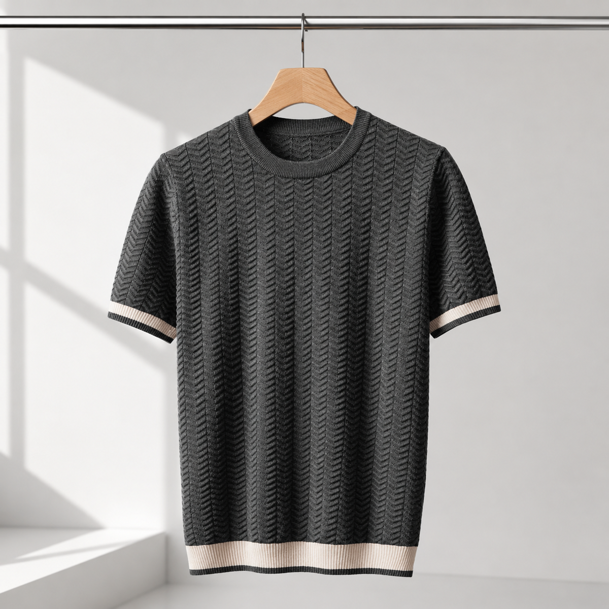 TEXTURED KNIT T-SHIRT FOR MEN