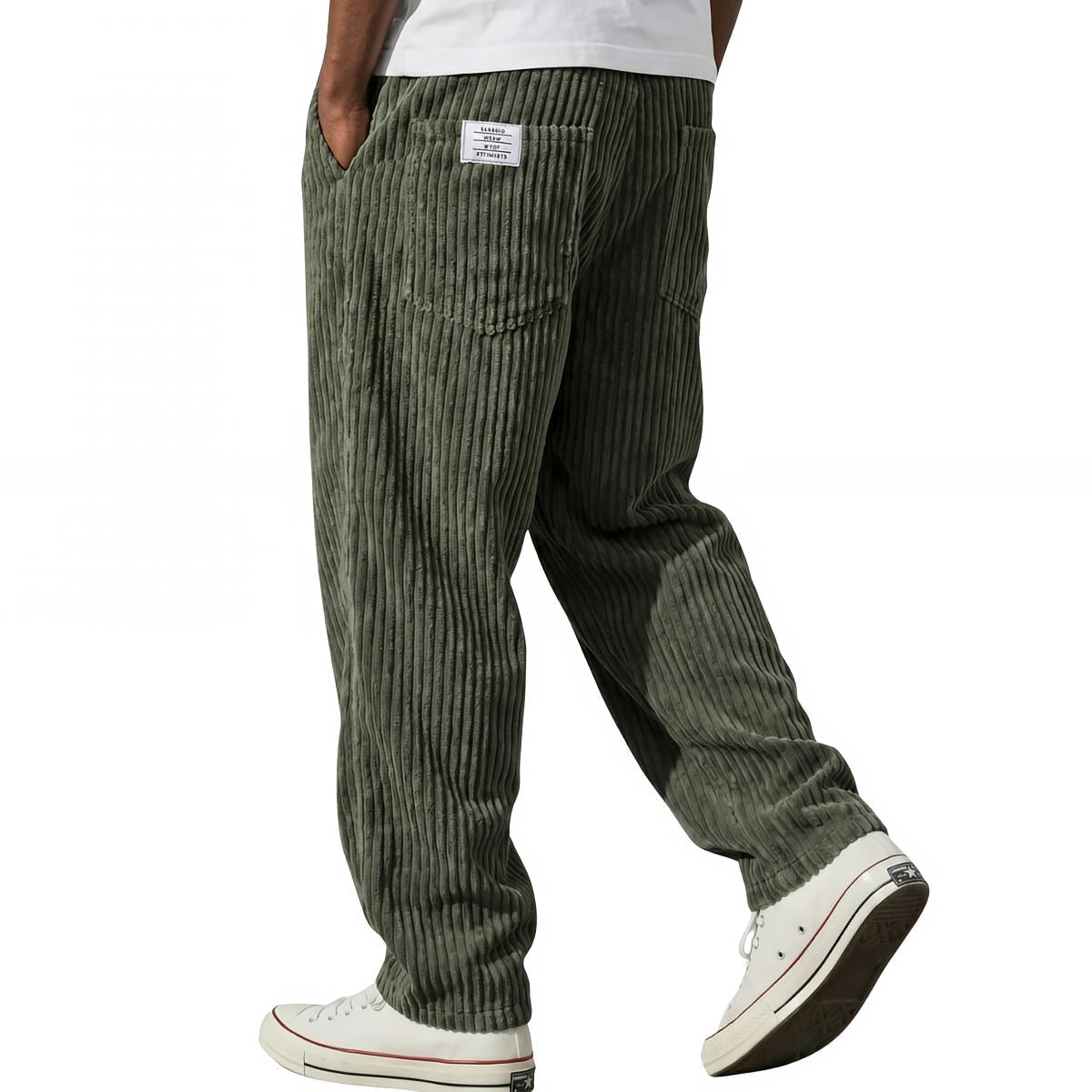 RIBBED WIDE LEG TROUSERS FOR MEN