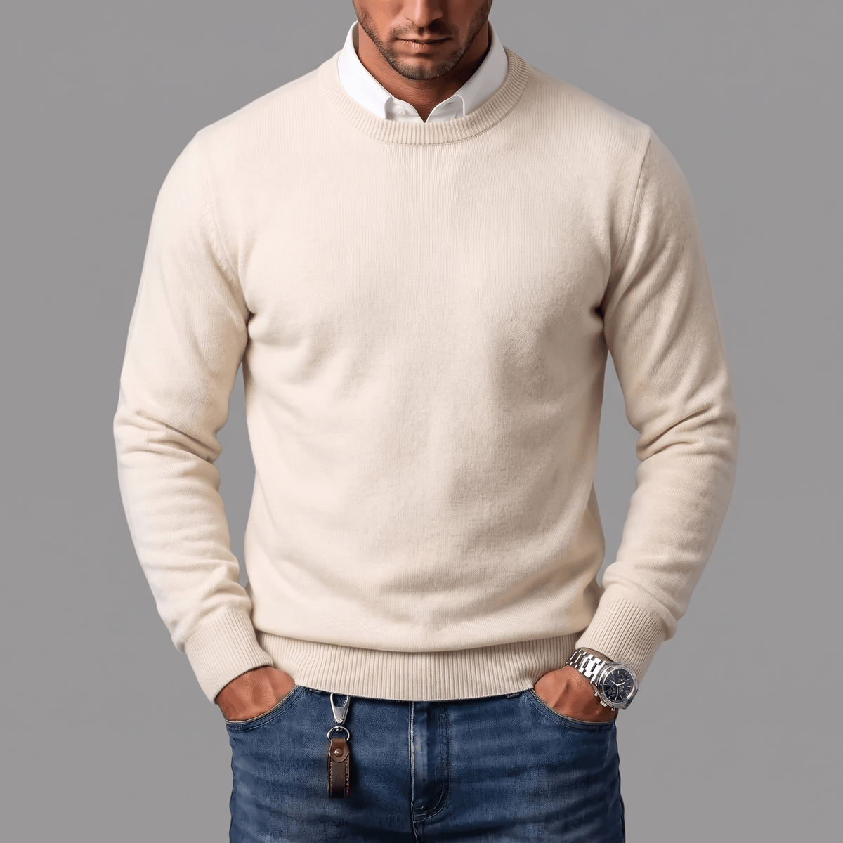 COTTON WOOL CREWNECK FOR MEN