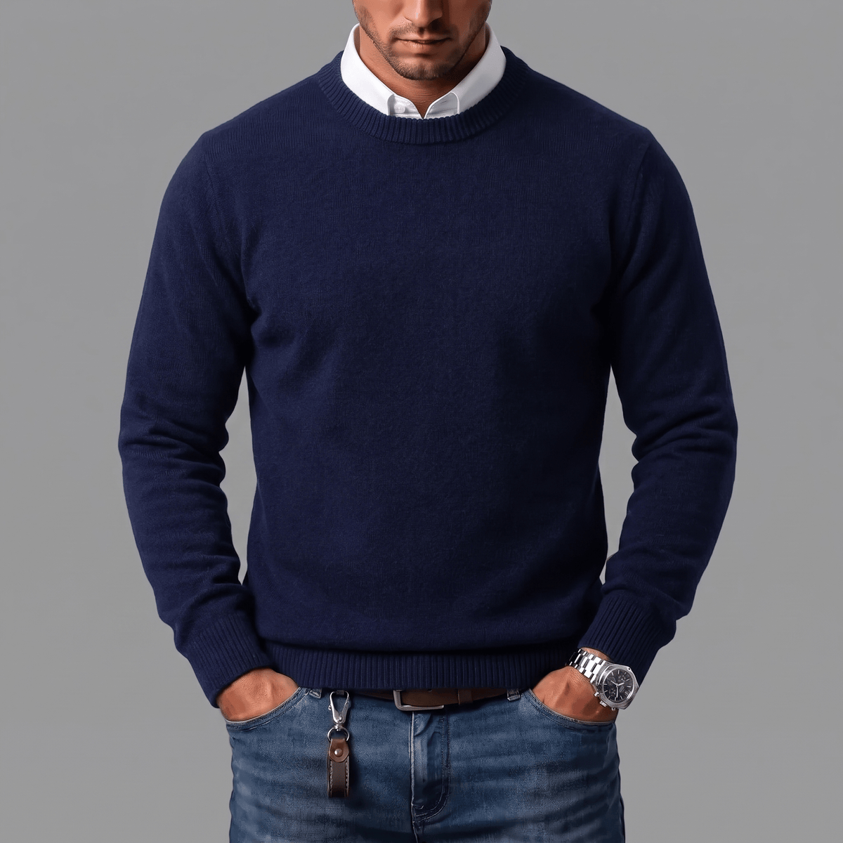 COTTON WOOL CREWNECK FOR MEN