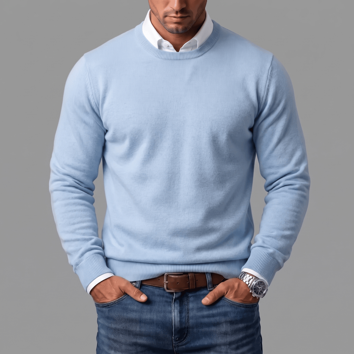 COTTON WOOL CREWNECK FOR MEN