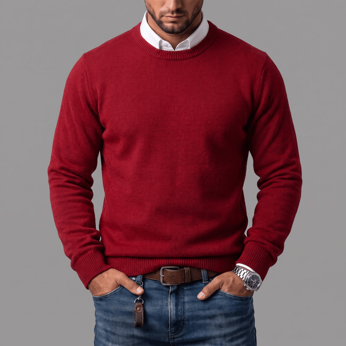 COTTON WOOL CREWNECK FOR MEN