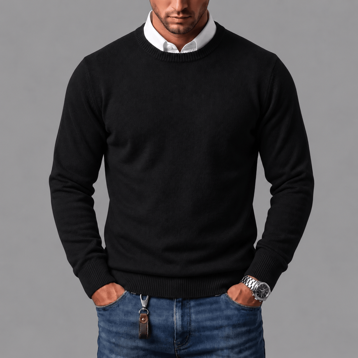 COTTON WOOL CREWNECK FOR MEN