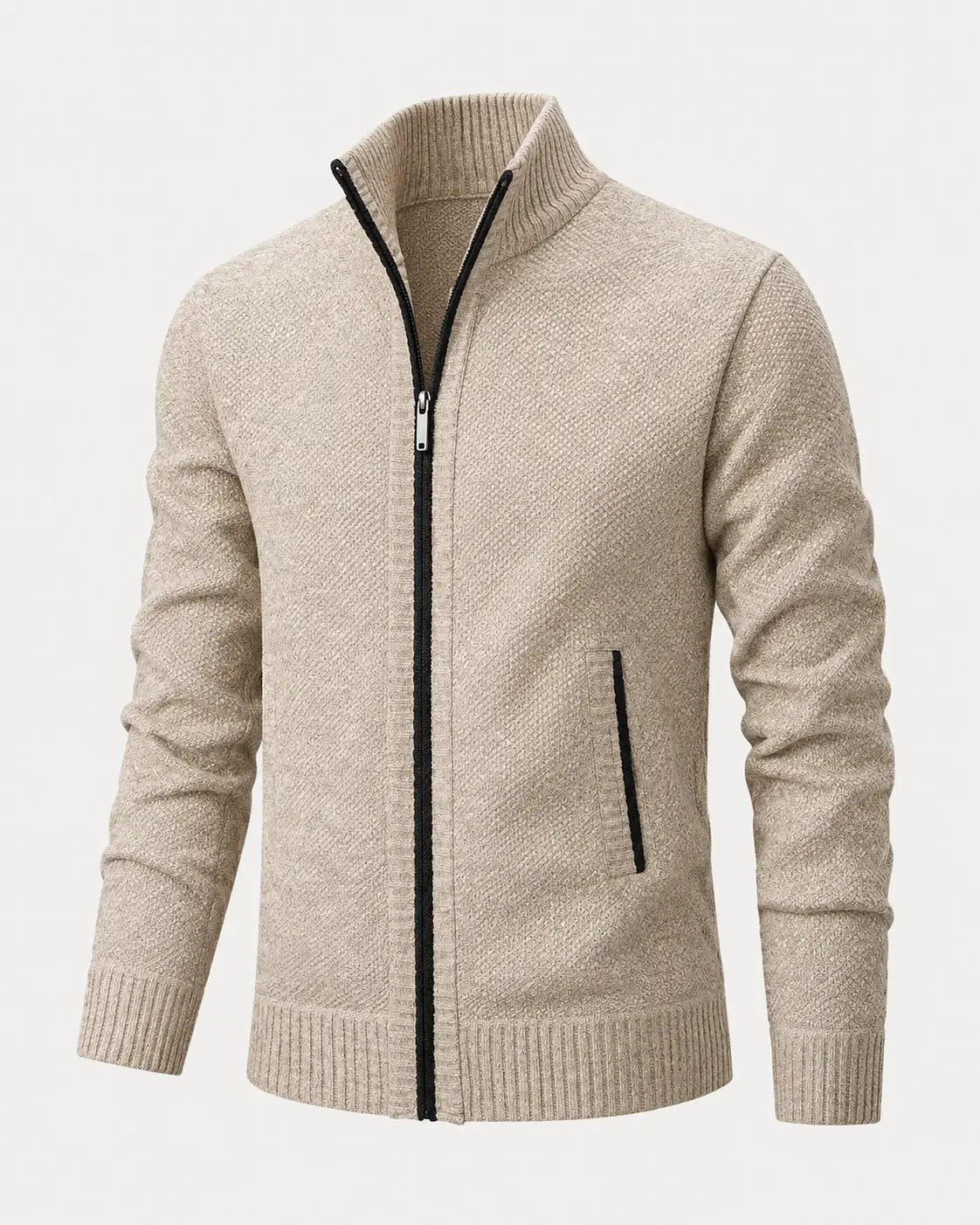 KNIT ZIP COLLAR SWEATER FOR MEN