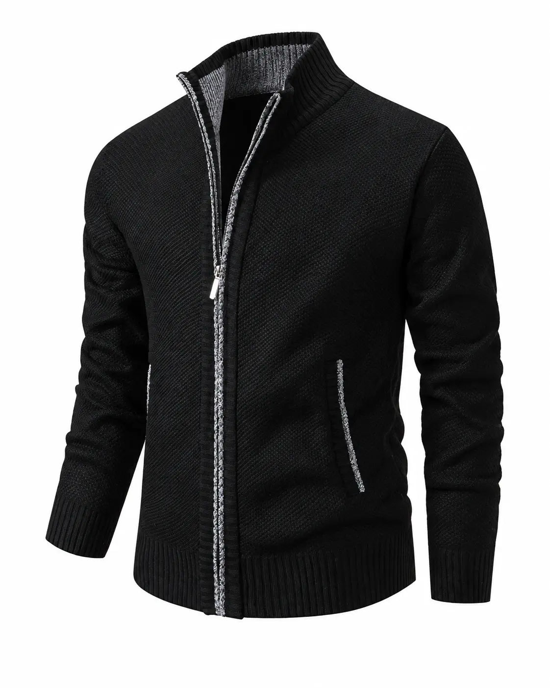 KNIT ZIP COLLAR SWEATER FOR MEN