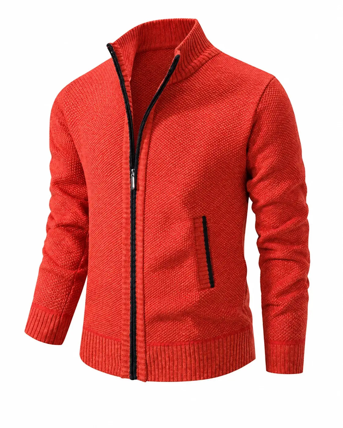 KNIT ZIP COLLAR SWEATER FOR MEN