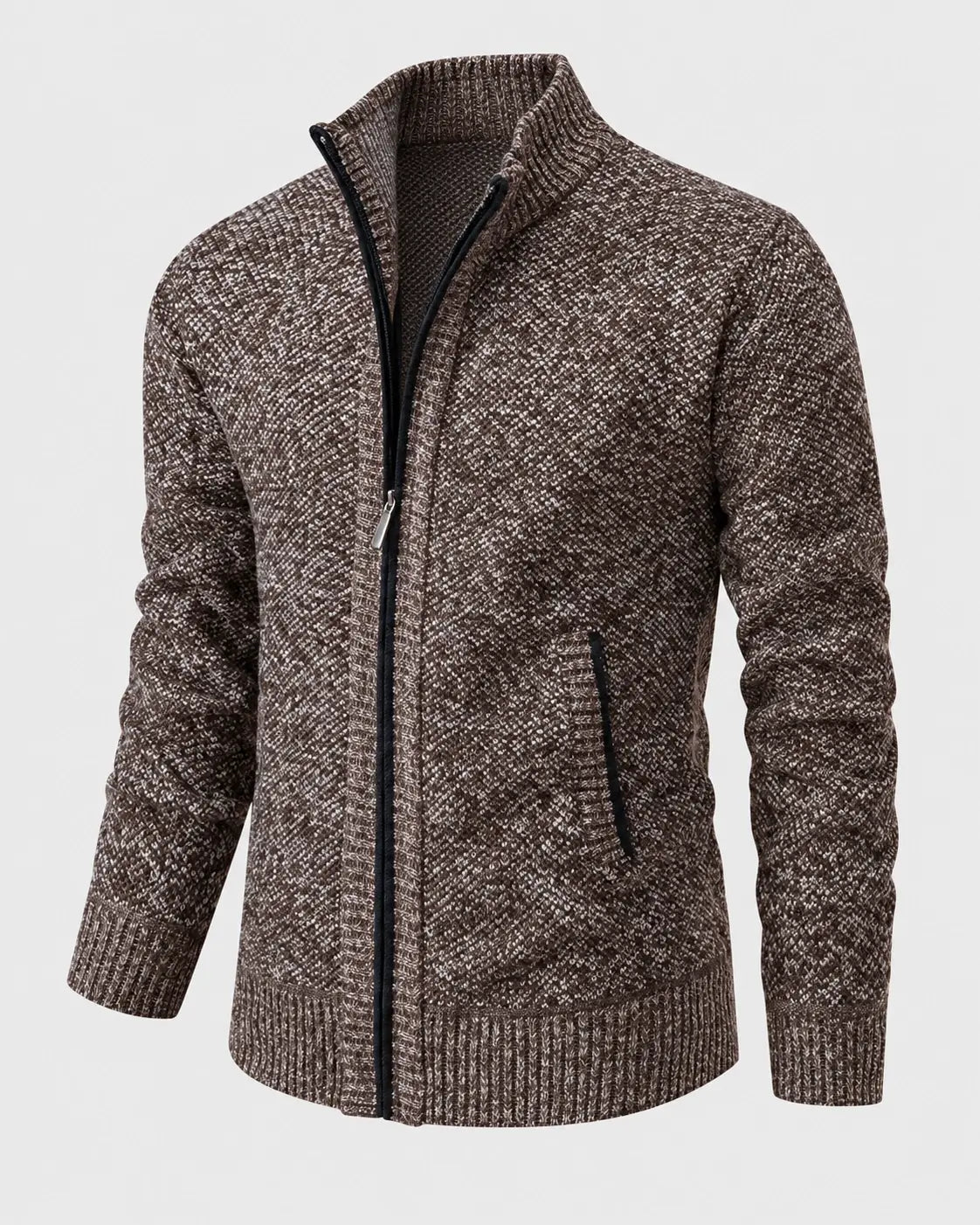 KNIT ZIP COLLAR SWEATER FOR MEN
