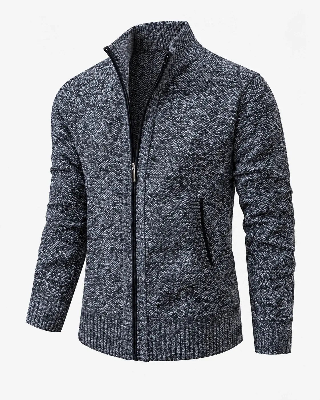 KNIT ZIP COLLAR SWEATER FOR MEN