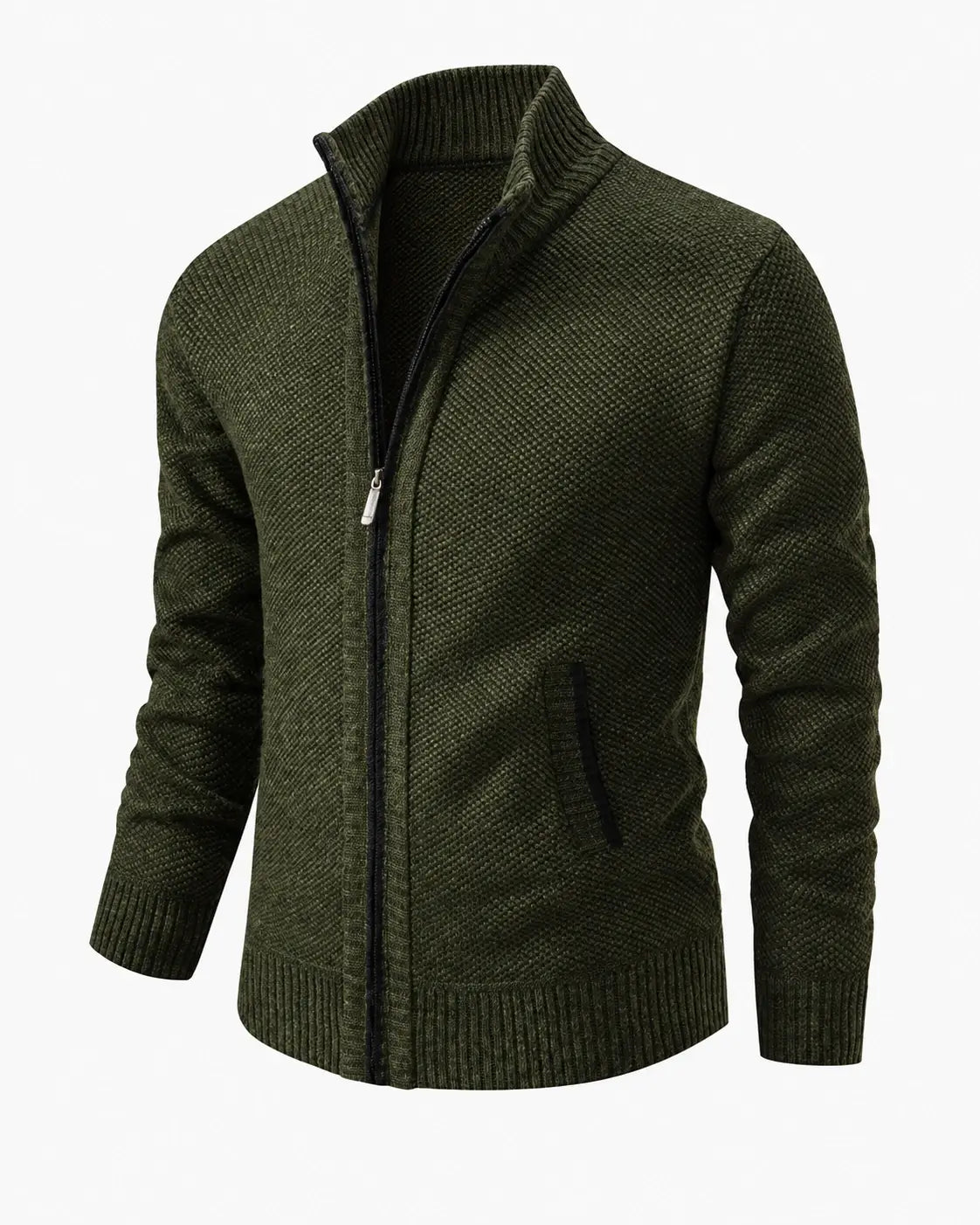 KNIT ZIP COLLAR SWEATER FOR MEN