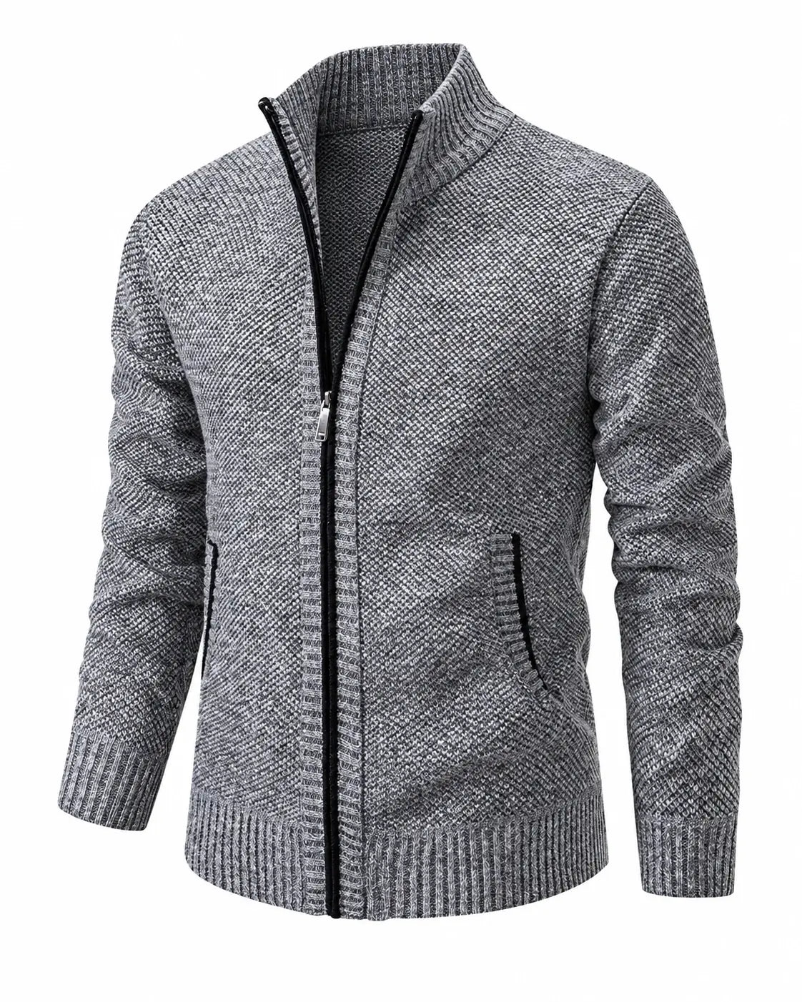 KNIT ZIP COLLAR SWEATER FOR MEN