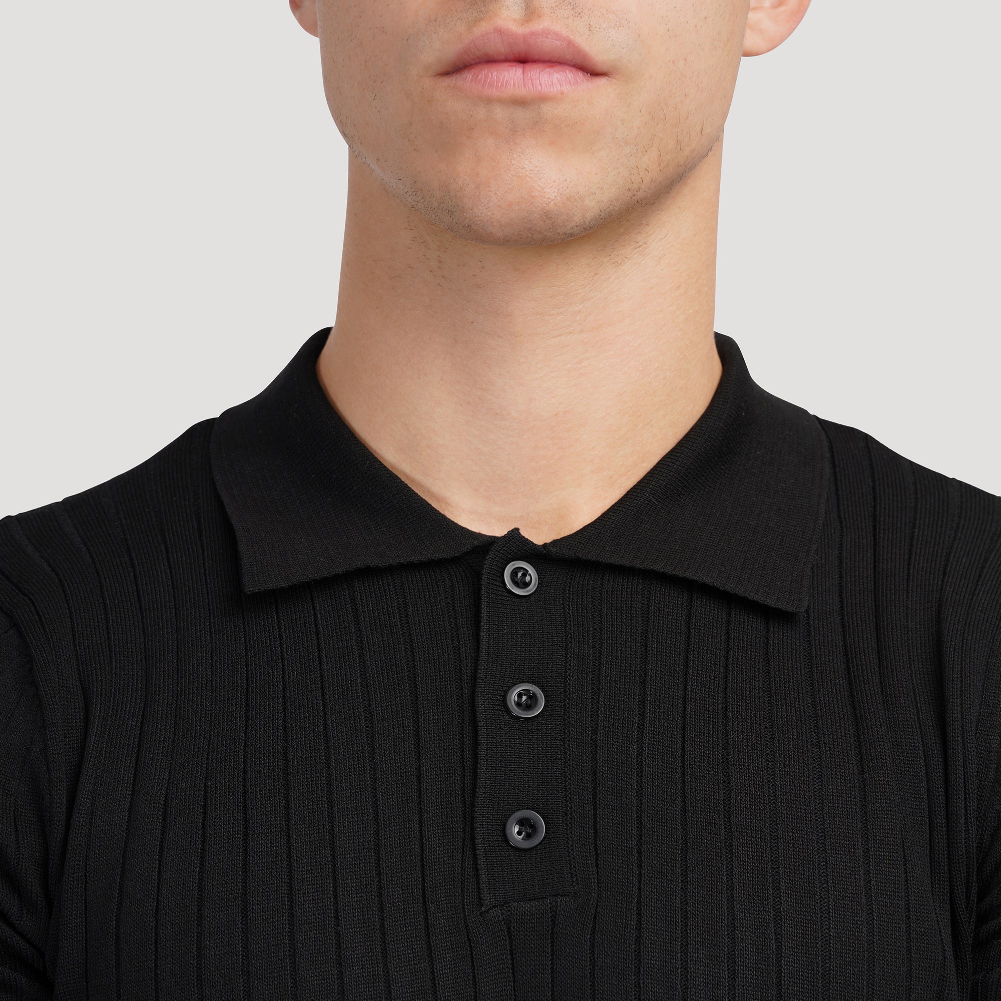 TEXTURED COTTON POLO FOR MEN