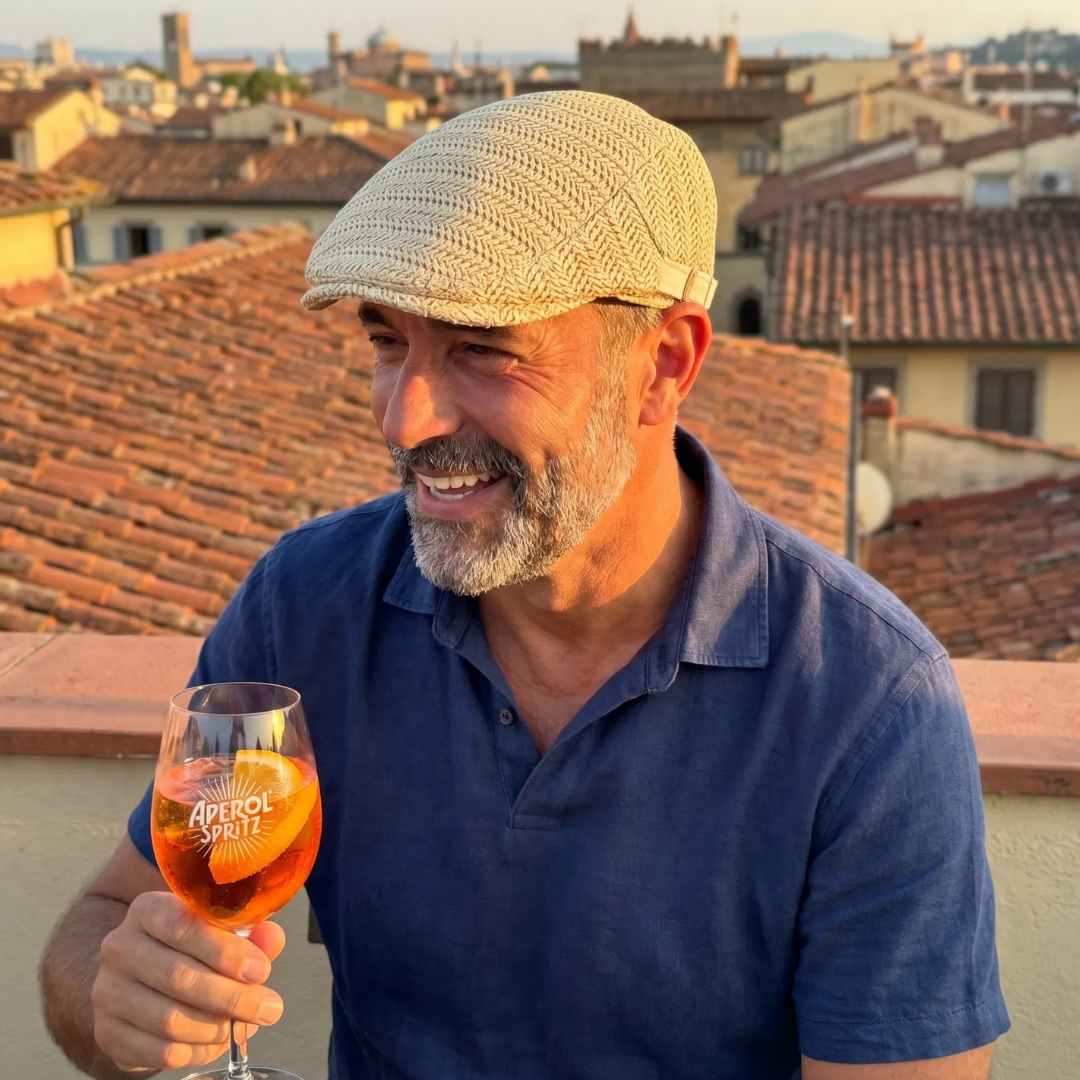 WOVEN STRAW FLAT CAP FOR MEN