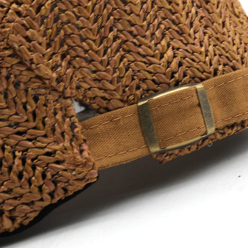 WOVEN STRAW FLAT CAP FOR MEN