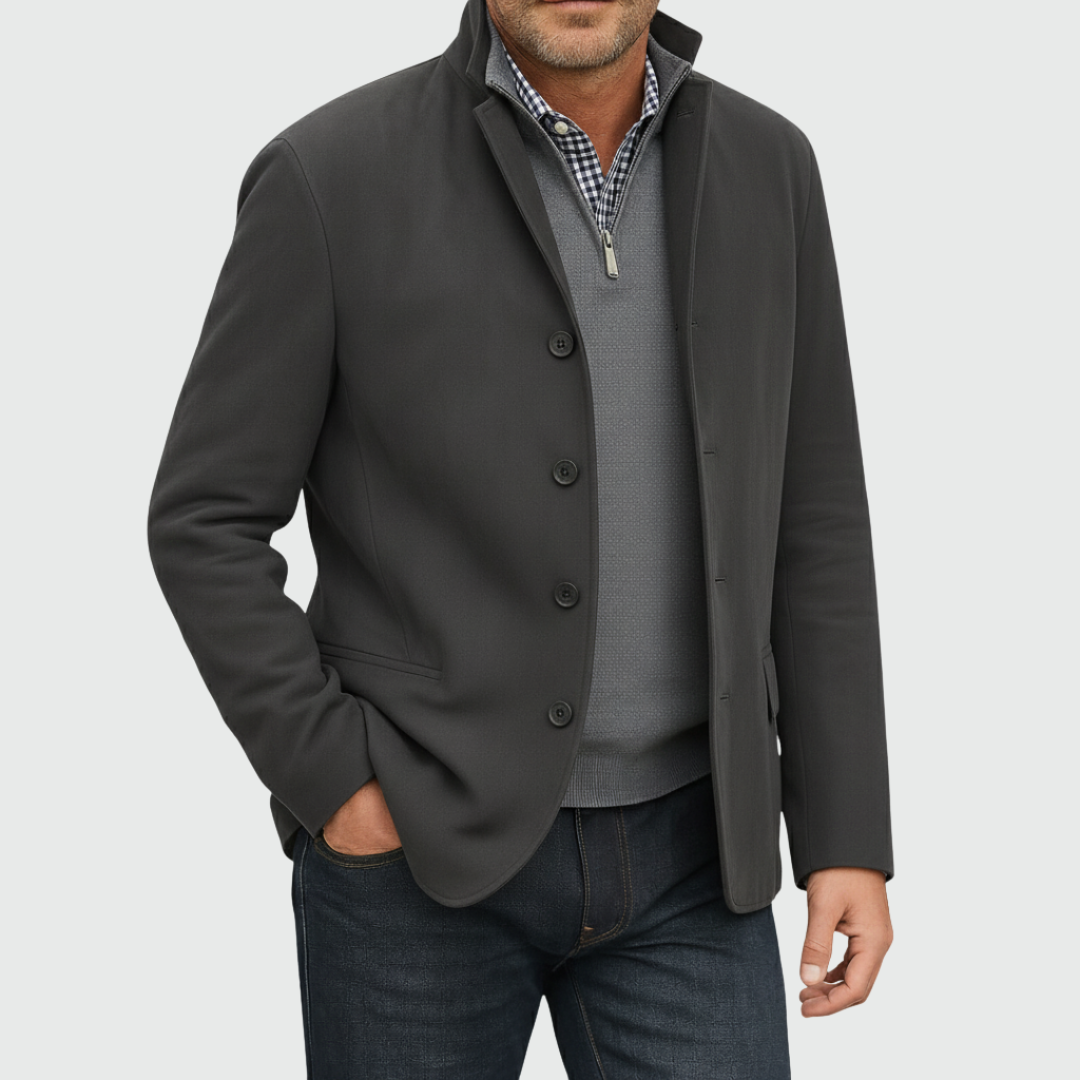 SUEDE STYLE BUTTON JACKET FOR MEN