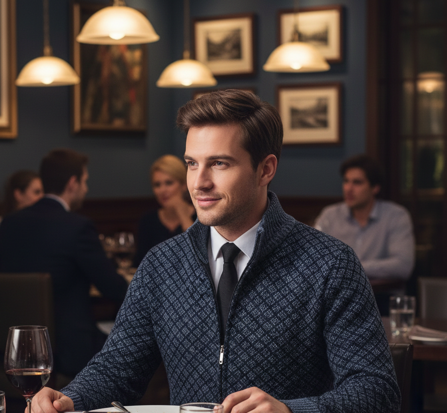 WENTWORTH LONDON | ZIP-UP CARDIGAN FOR MEN