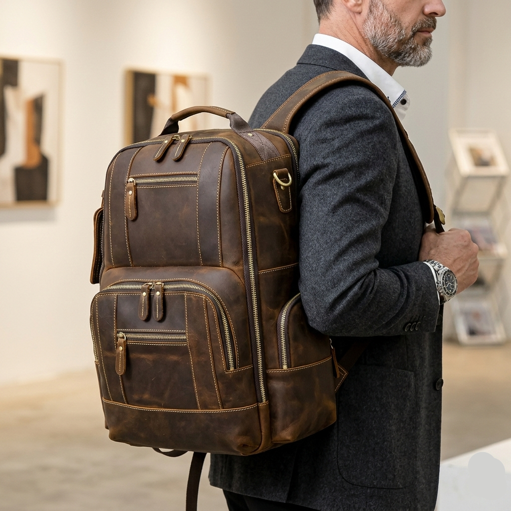 VINTAGE COWHIDE BACKPACK FOR MEN