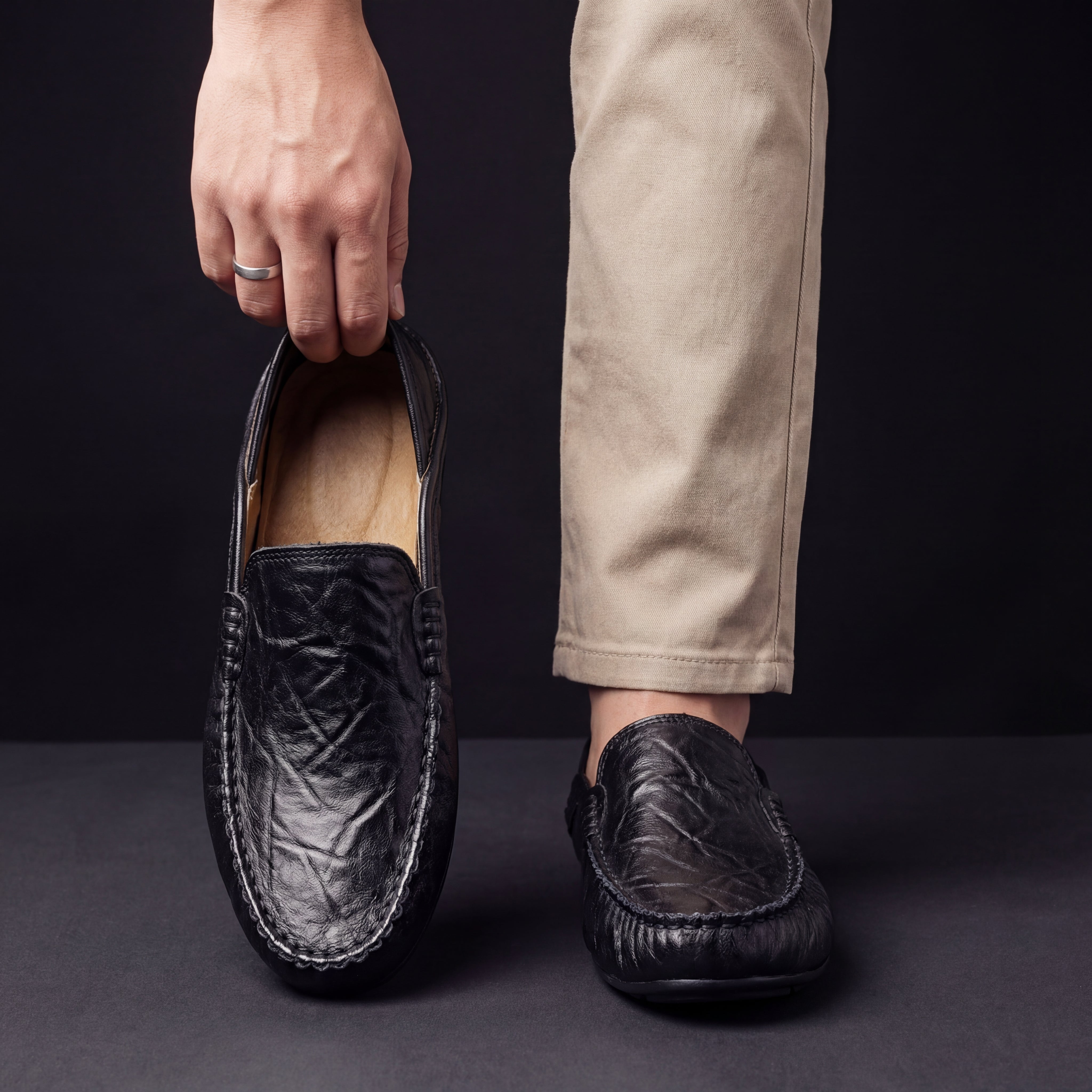 SLIP-ON MOCCASINS FOR MEN