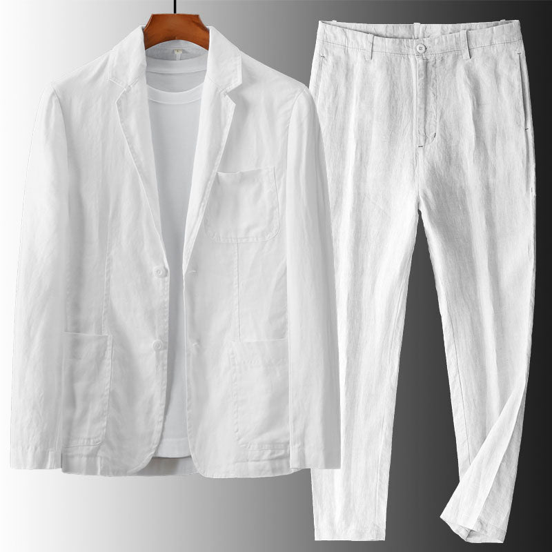 LINEN BLEND SUIT SET FOR MEN