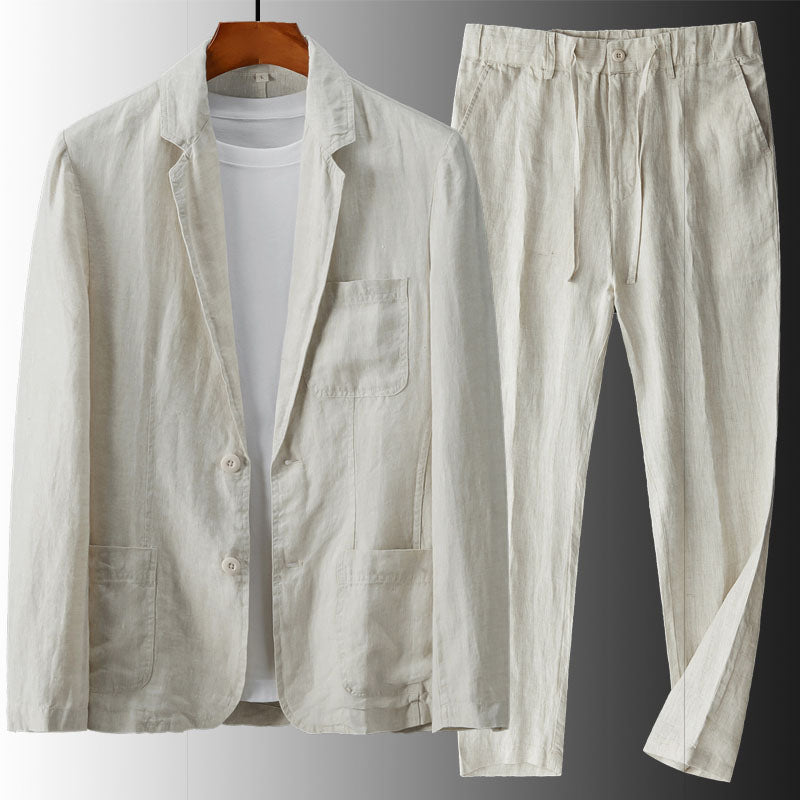 LINEN BLEND SUIT SET FOR MEN