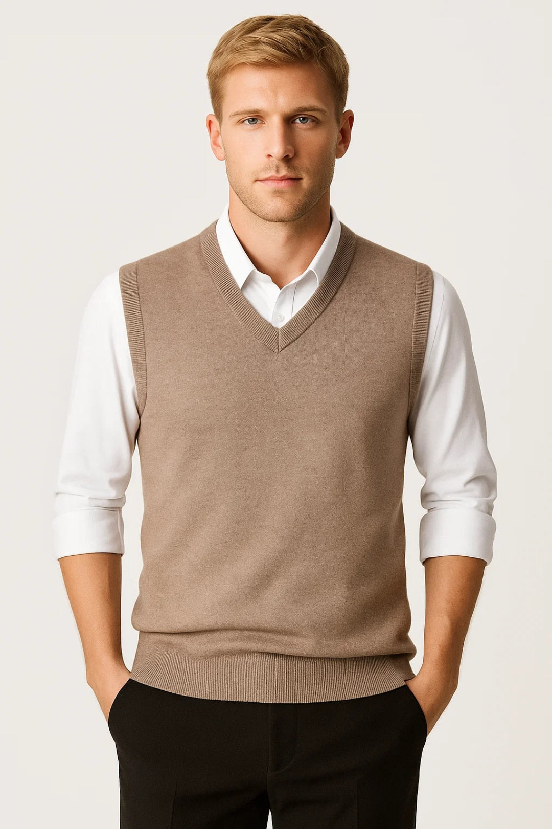 V-NECK SWEATER VEST FOR MEN
