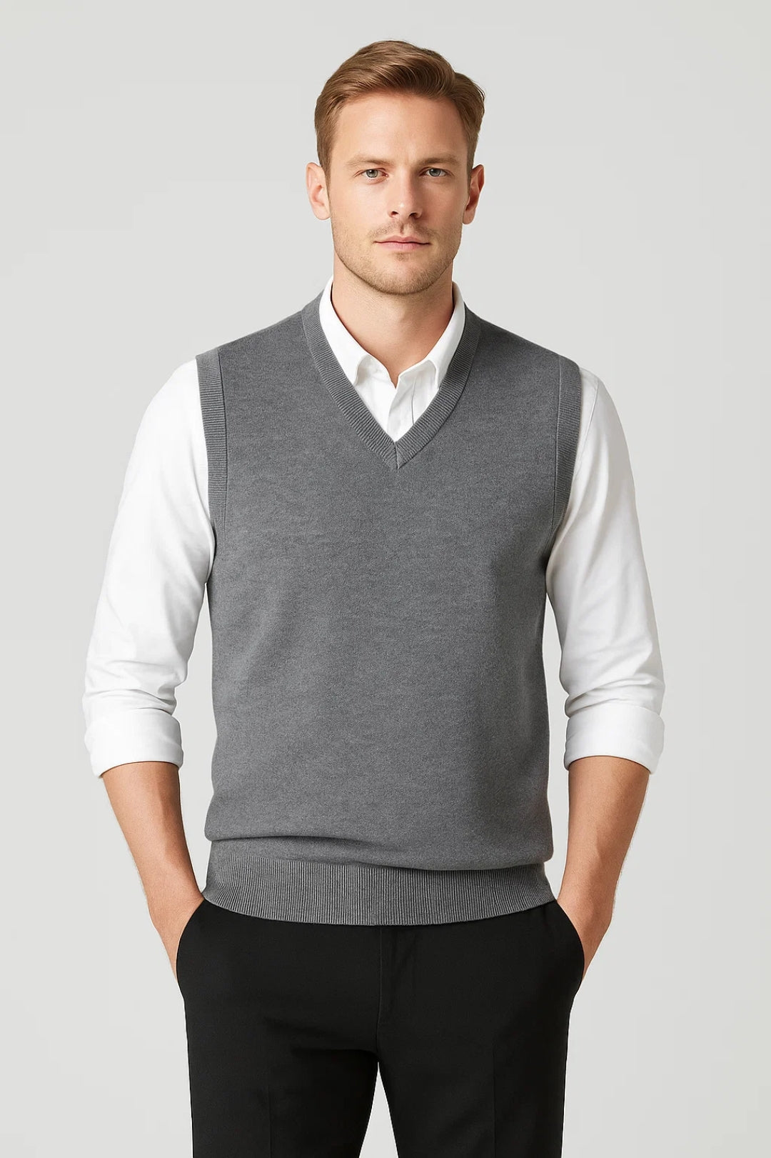 V-NECK SWEATER VEST FOR MEN